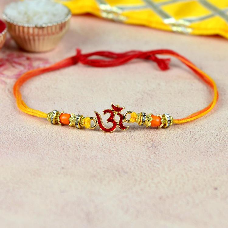 Red and Gold Om Rakhi