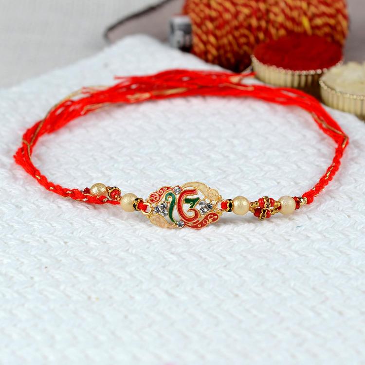 Red and Green Ik Onkar Rakhi
