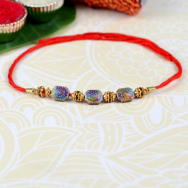 Antique Rainbow Trio Rakhi