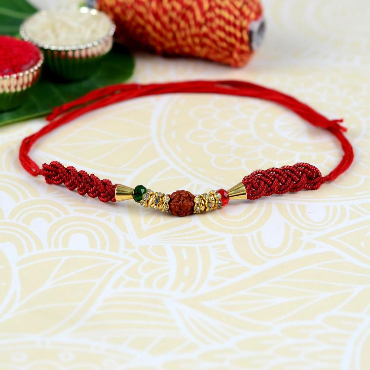 Single Rudraksh Braided Thread Rakhi