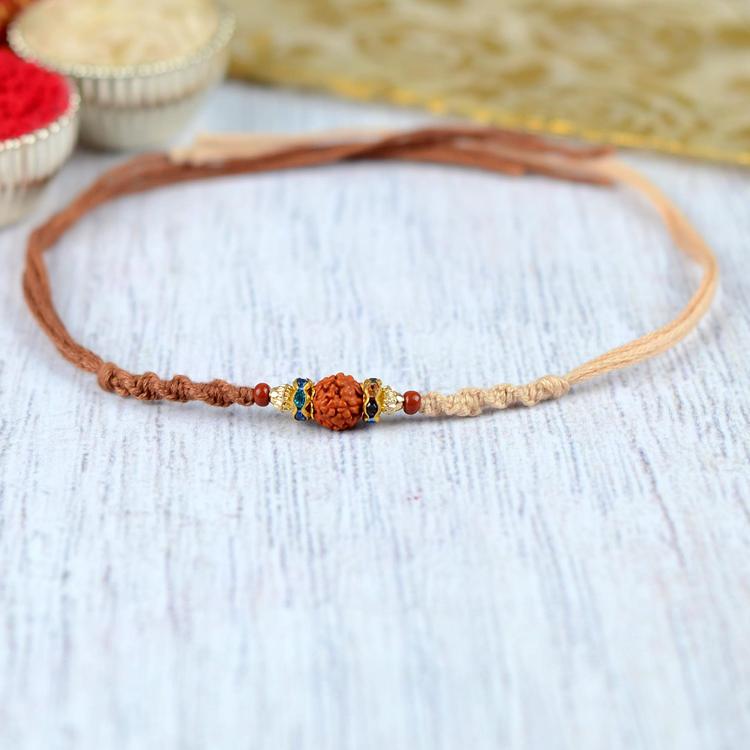 Light & Dark Brown Rudraksh Rakhi