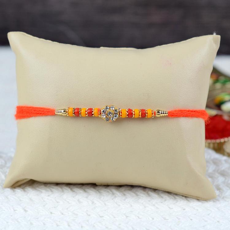 Dazzling Stones 317 Orange Rakhi Dori