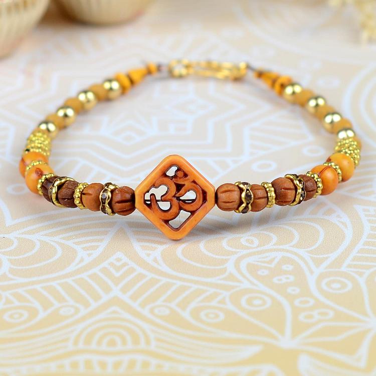 Multi Bead Bracelet Om Rakhi