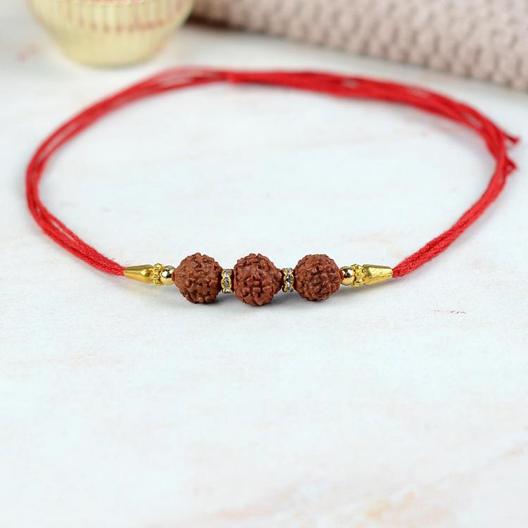 Triple Rudraksh INH23 Rakhi Dori