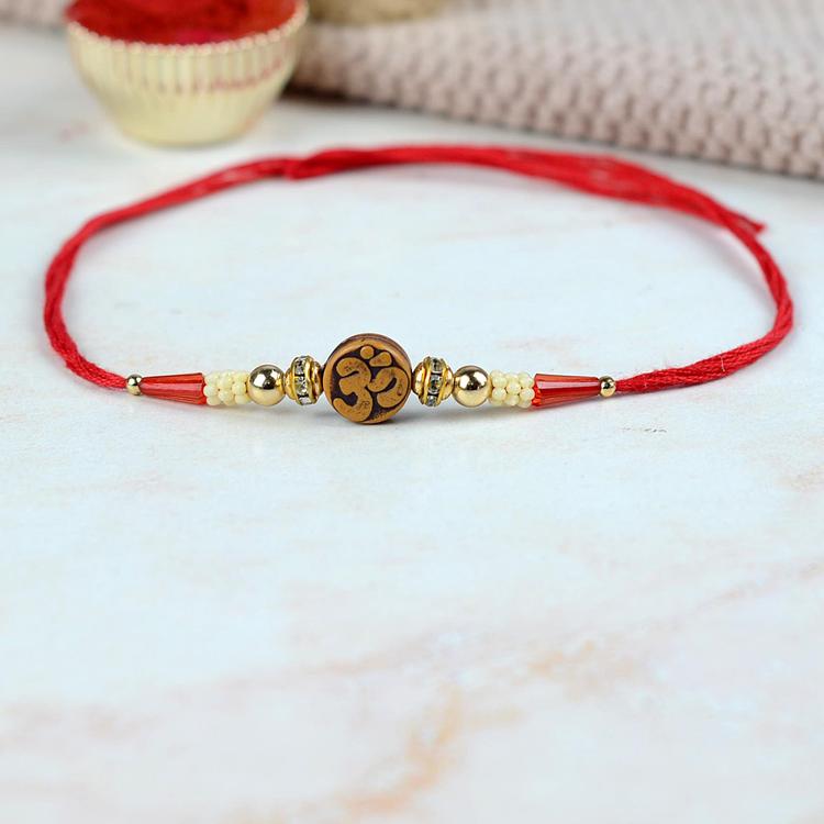 Button Om 276 Red Rakhi