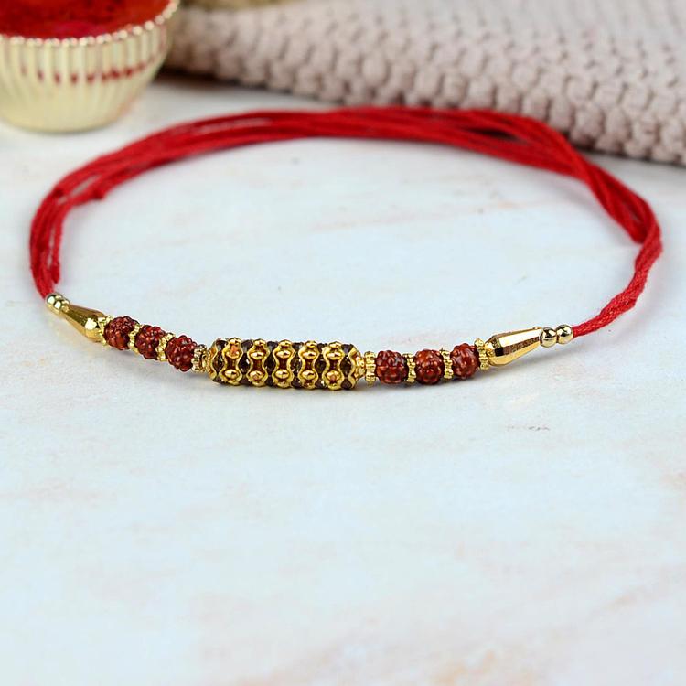 Wavy Rondelle Beads Rudraksh Rakhi Dori RT179