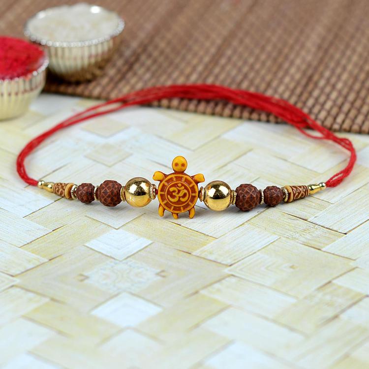Om Tortoise Rudraksh Rakhi Dori