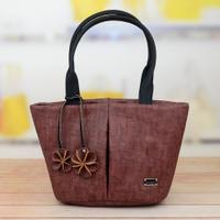 Designer Chocolate Brown Flower Handbag