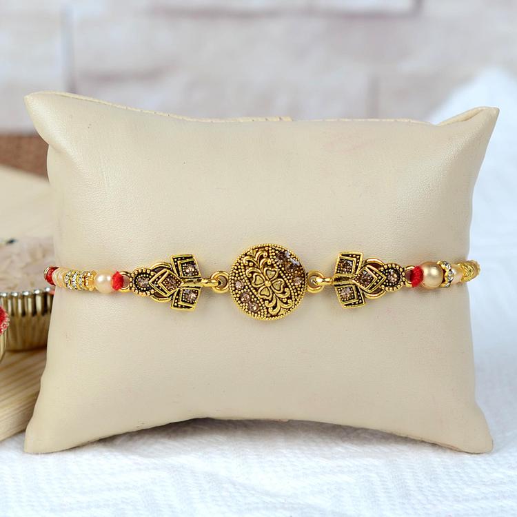 Antique Round Floral Rakhi