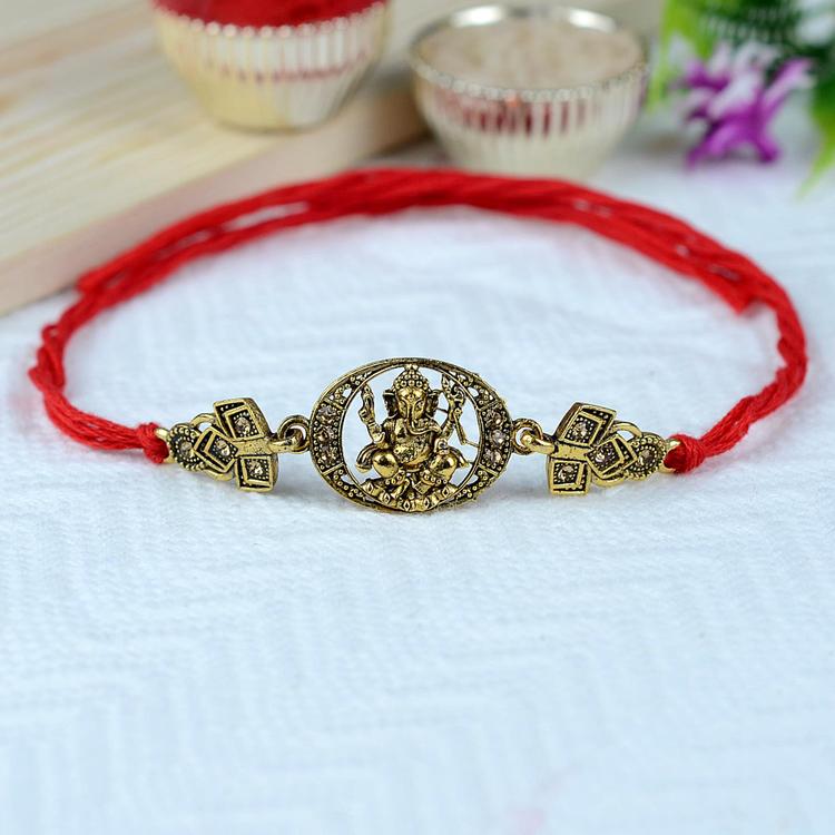 Celestial Ganesh Antique Rakhi