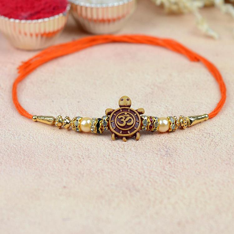Om Tortoise 453 Rakhi Dori Orange
