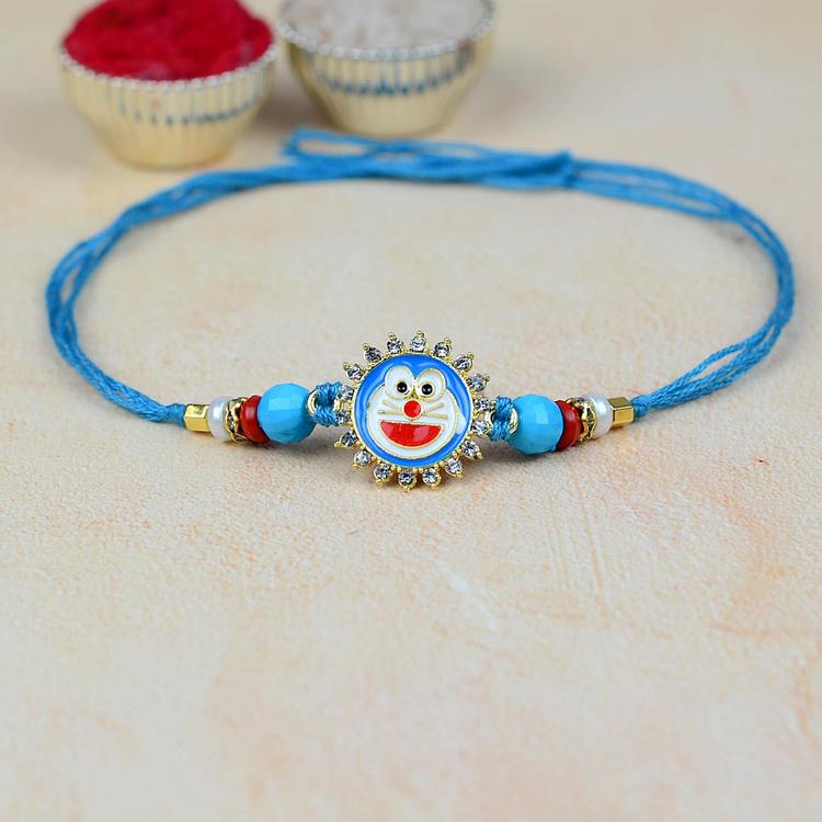 Metal Doraemon in Stones Kids Rakhi