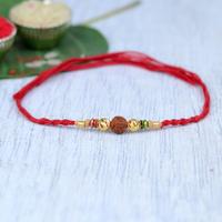 Single Rudraksh Multi Beads Rakhi