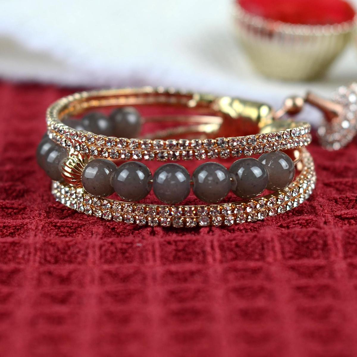 Brown Beads Bracelet Lumba Bracelet Rakhi