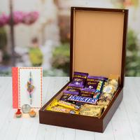 Chocolate & Rakhi in Brown Gift Box.