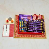 Set of 5 Chocolates Thali With Rakhi