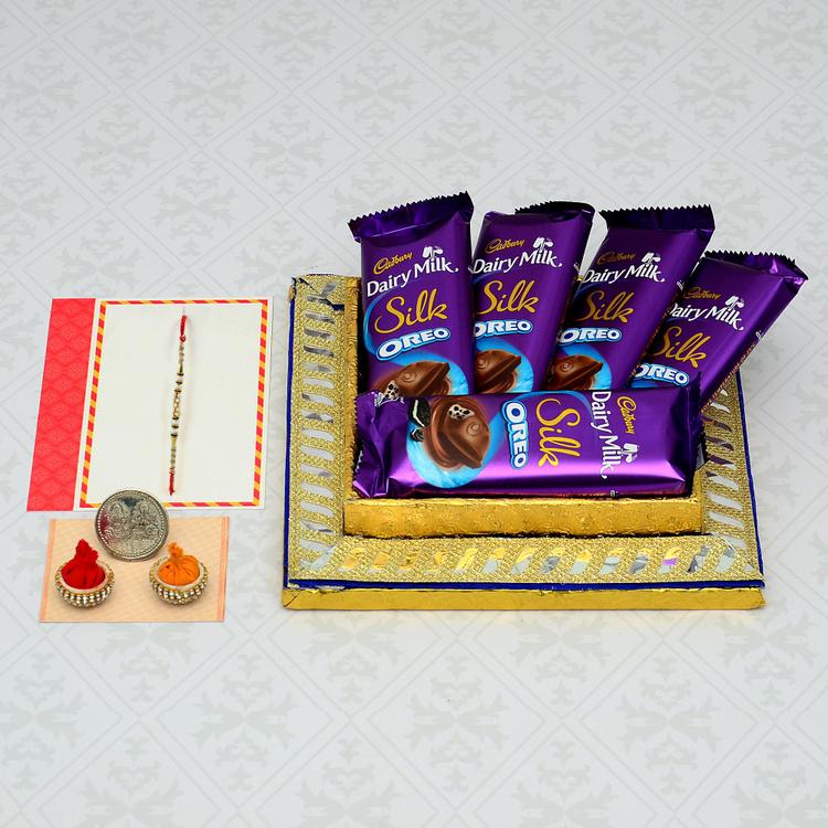 Dairy MIlk Silk Oreo Thali With Rakhi