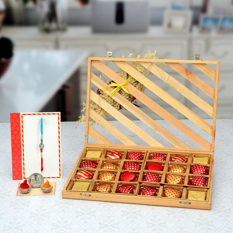250 gms Handmade Chocolates & Rakhi
