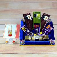 Assorted Chocolate Collection Thali With Rakhi