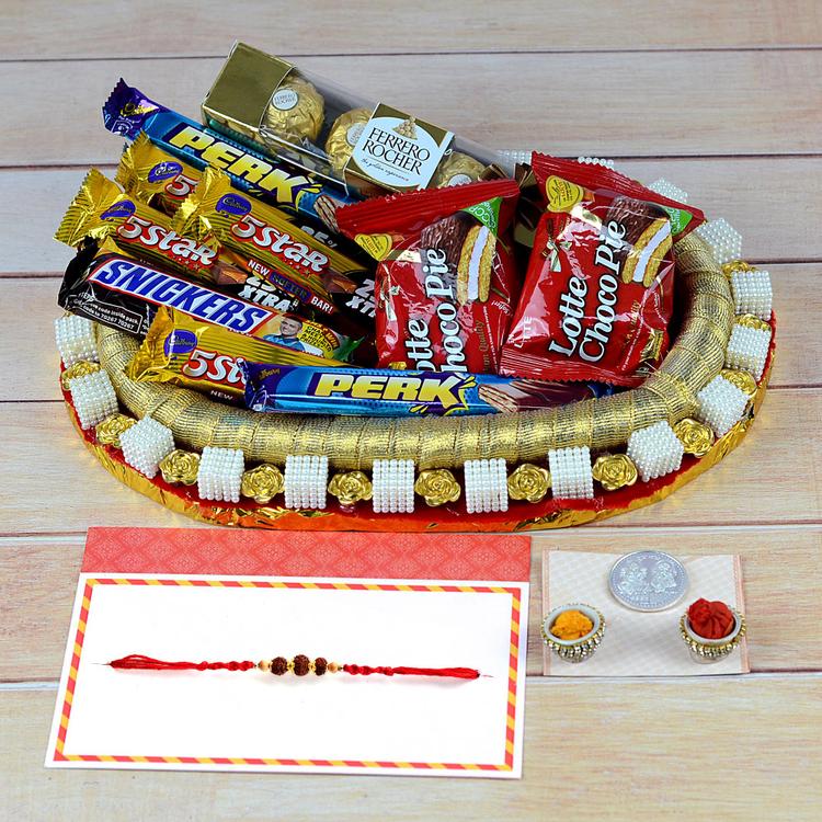 Ferrero Rocher Choco Pile Hamper With Rakhi