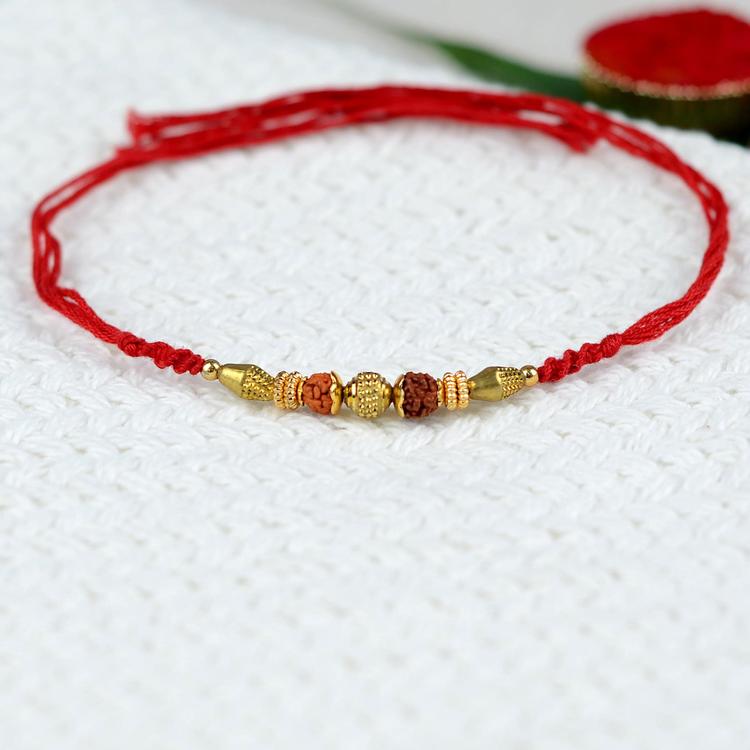 Golden Orb Rudraksh Rakhi