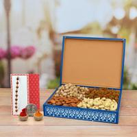 Special Kaju Gift Hamper Box With Rakhi