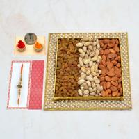 Almonds Hamper Thali With Rakhi