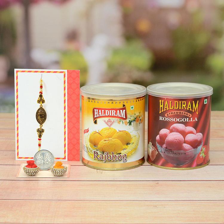 Assorted Haldiram Hamper With Rakhi