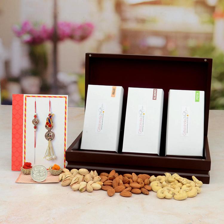 Pista Almond and Kaju Combo Box for Rakhi