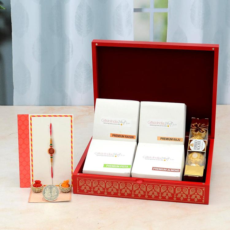 of 4 Dry Fruits Box - Rakhi