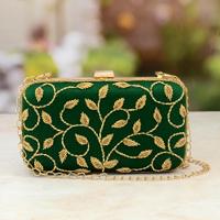 Bright Emerald Clutch with Chain for Her