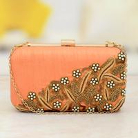 Fine Peached Clutch & Studded Beads