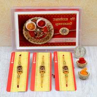 Wooden Pyramid Mauli Om Rakhi Set of 3