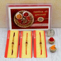 Rudraksh with Wooden Beads 341 Rakhi Set