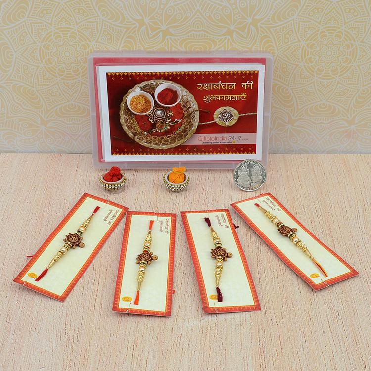 Om Tortoise 453 Rakhi Set of 4