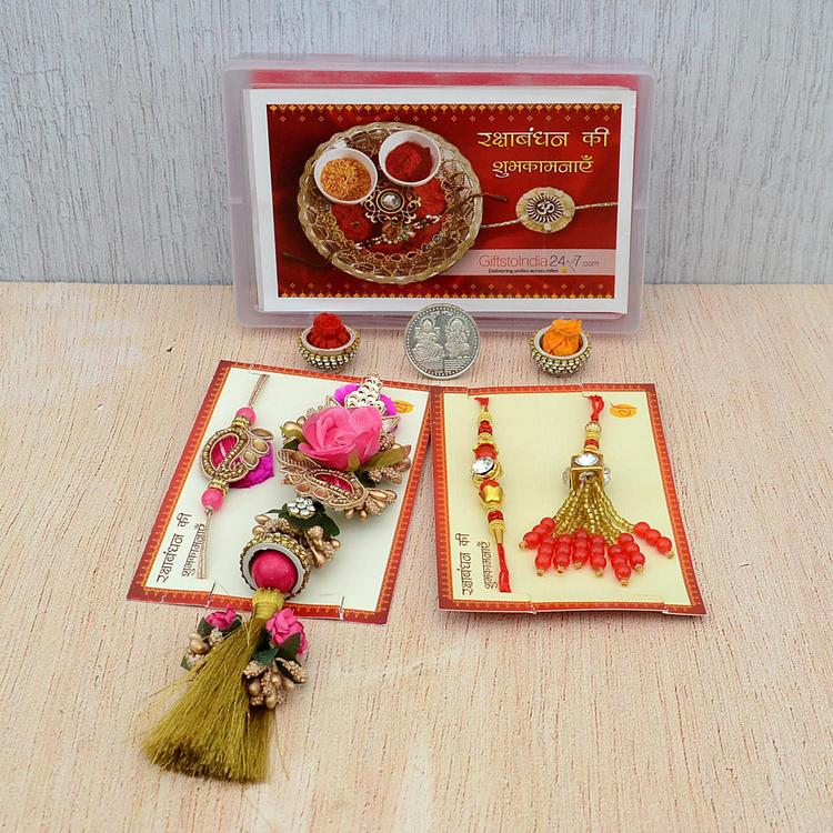 Pink Zardozi & Golden - Red Set