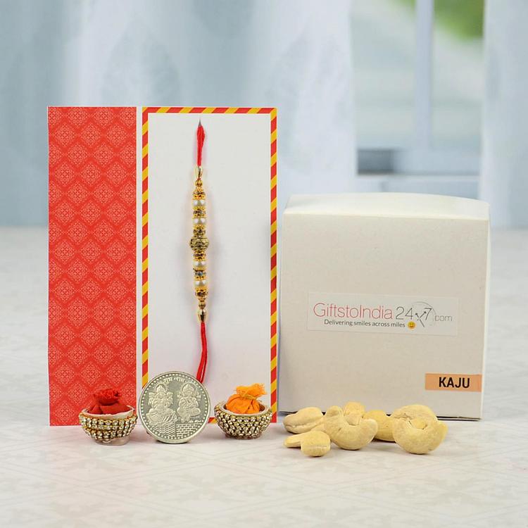 100gm Kaju & Pearl Rakhi Hamper