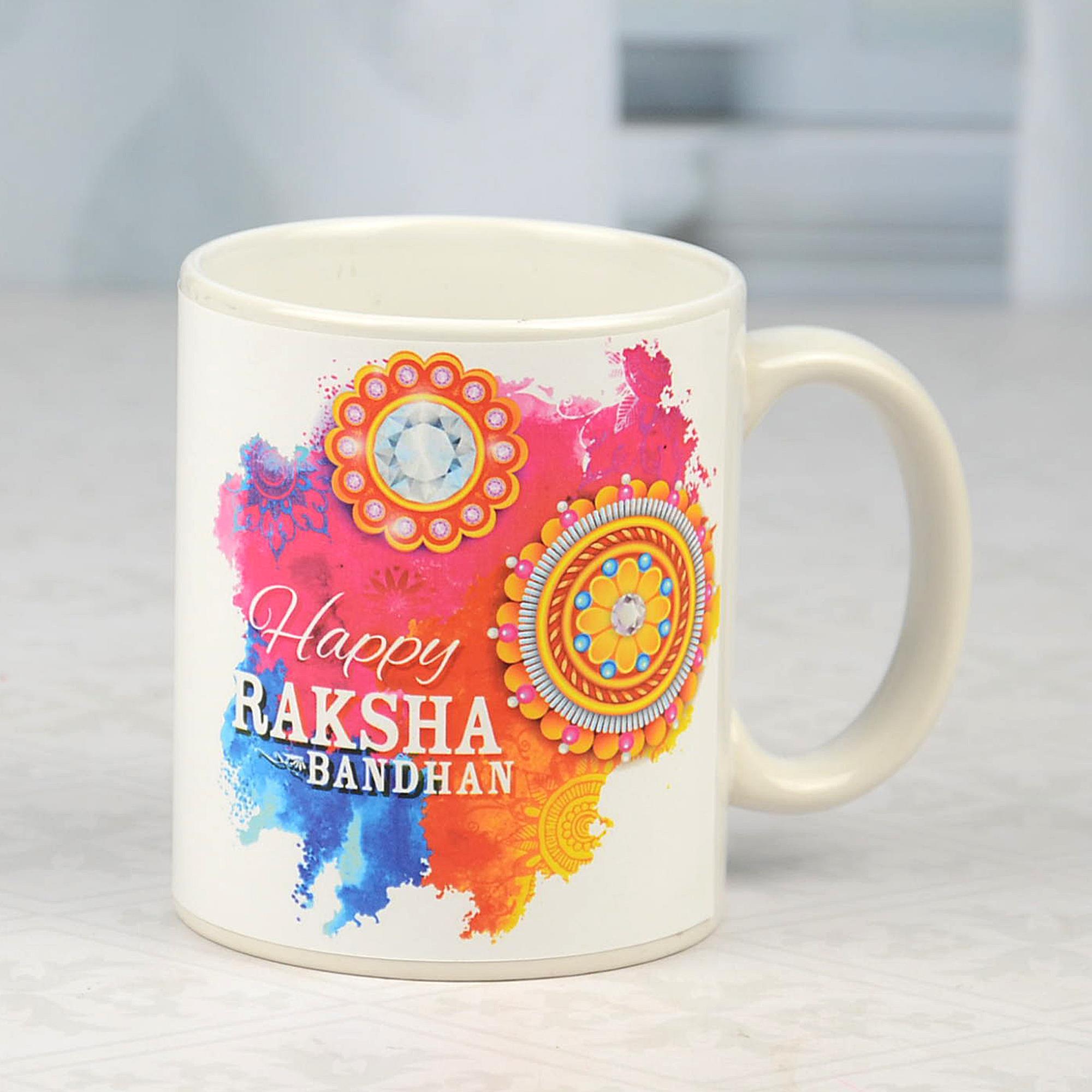 Happy Rakhi Personalized White Mug