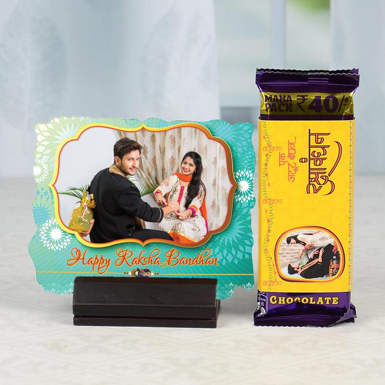 Wooden Photo Stand & Chocolate Combo