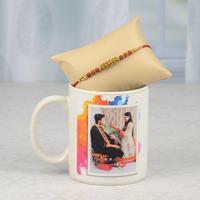 Rudraksh Rakhi & Personalized Mug Hamper