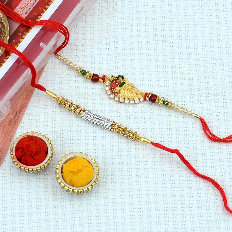 Set of 2 intricate design rakhi