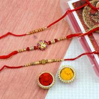 Set of 3 Stone and Ganesha Rakhi