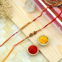 Simple Beads and Om Rakhi Set
