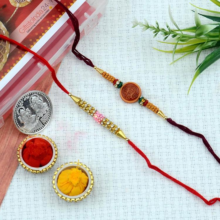 Pink Sequence and Ganesha Beads Set