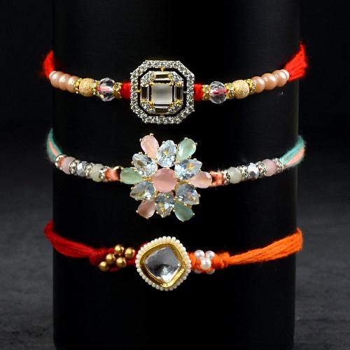 Stone Designer Rakhi Set