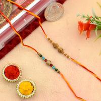 Set of 2 Simple Beads Om Rakhi