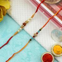 Beads and Rudraksh Rakhi Combo