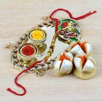 Mawa Phool & Rakhi With Puja Thali