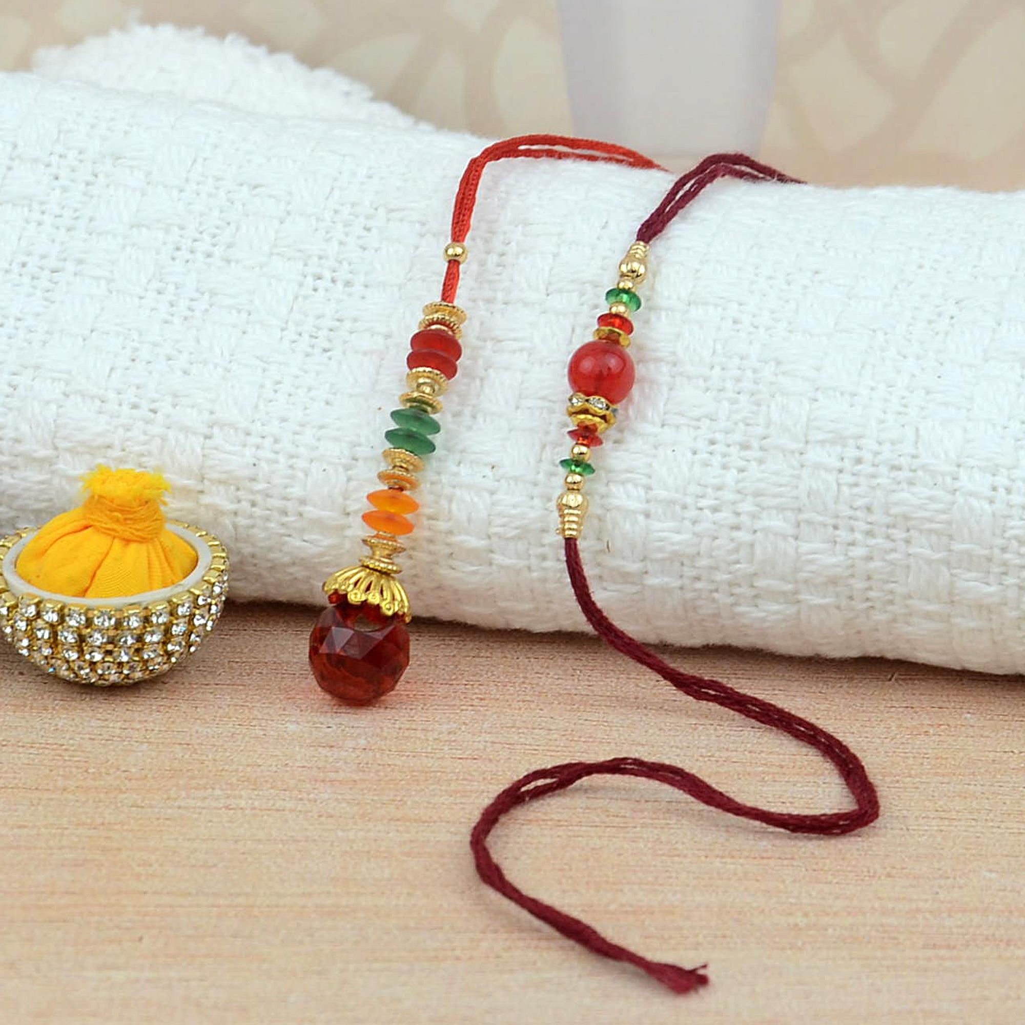 Colorful Beads Rakhi & Lumba | Rakhi & Lumba