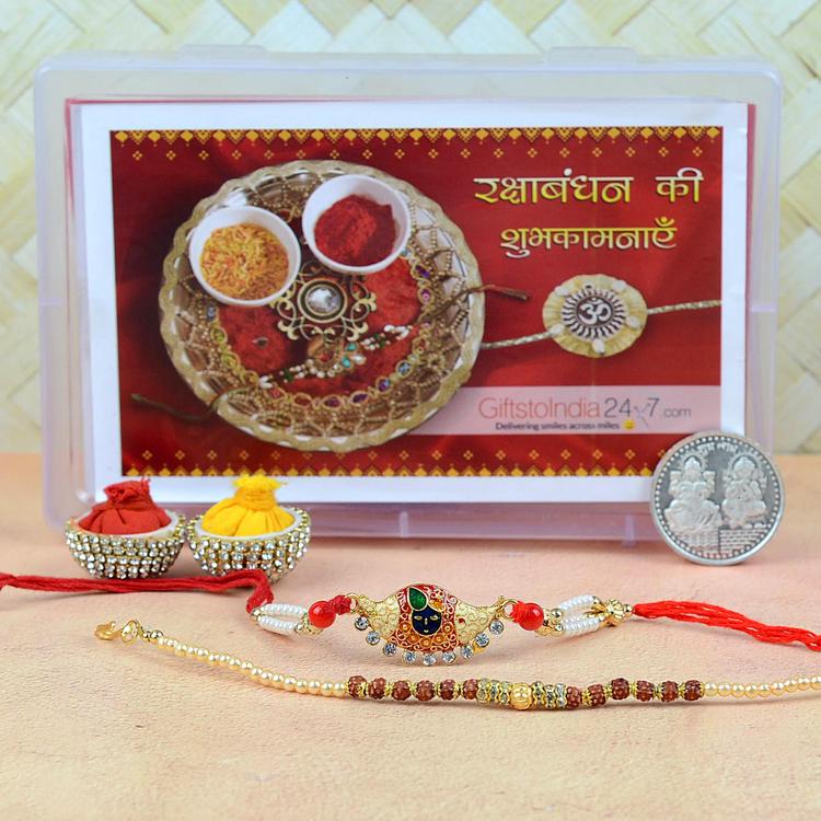 Krishna & Rudraksh Rakhi Set of 2